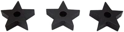 Set of Three Black Star Candle Holder Set Witchcraft Ritual