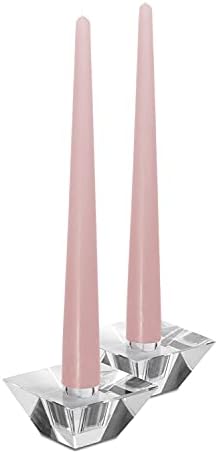 Hyoola Tall Taper Candles - 12 Inch Light Pink Dripless Taper Candles