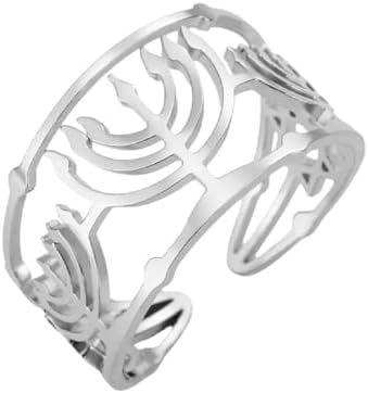 Jewish Menorah Stainless Steel Adjustable