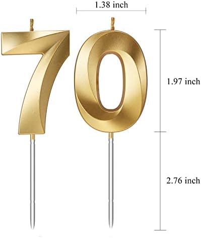 70th Birthday Candle Numbers for Cakes
