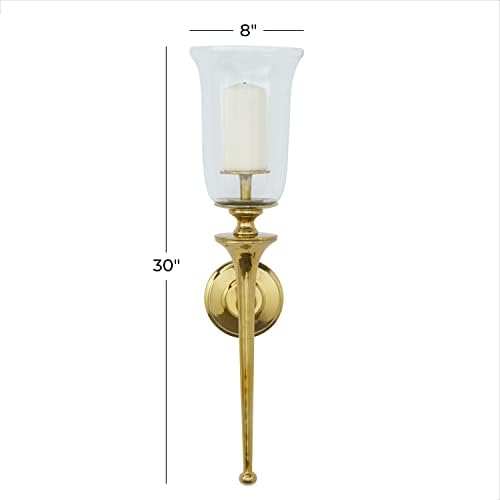 Deco 79 Aluminum Gold Candle Sconce