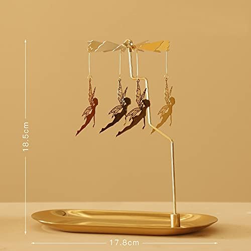 Spinning Candle Holder - Gold Elves