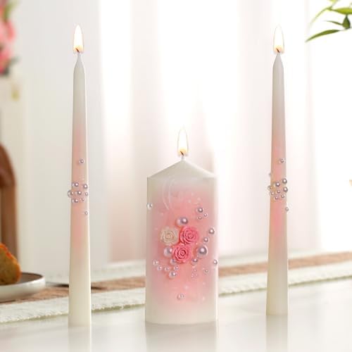 Glowing Sequoia Wedding Unity Candles Set
