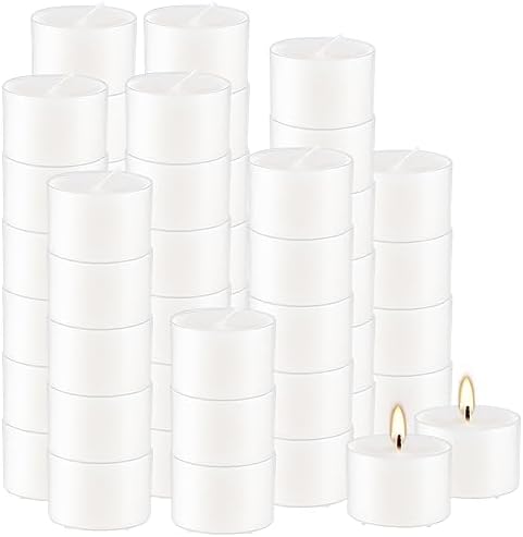 Set of 50 White Scented Candles Vanilla Fragrance Perfect for Relaxation Parties