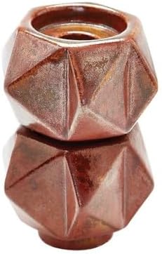 Elegant Czech Crystal-Cut Ceramic Candle Holder Set 2-Piece