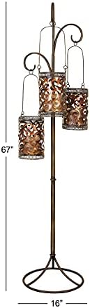 Benzara 41970 67Hx16W Metal Floor Candle Lantern