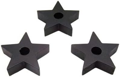 Set of Three Black Star Candle Holder Set Witchcraft Ritual