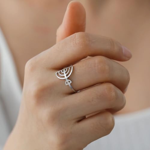 Jewish Menorah Stainless Steel Adjustable