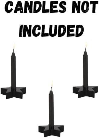 Set of Three Black Star Candle Holder Set Witchcraft Ritual