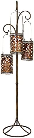 Benzara 41970 67Hx16W Metal Floor Candle Lantern