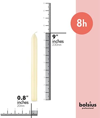 BOLSIUS Ivory Candle Set 10-Pack Unscented Dripless Burners