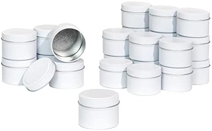 Aroparc White Candle Tins 4oz Bulk Candle Containers - 24 Travel Tins