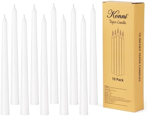 Tstag 10x White Taper Candles