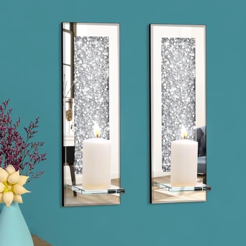 Pibeyer Crystal Diamond Candle Sconces Set of 2