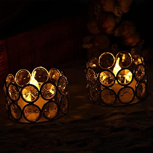 Gleaming Gold Crystal Candle Holders