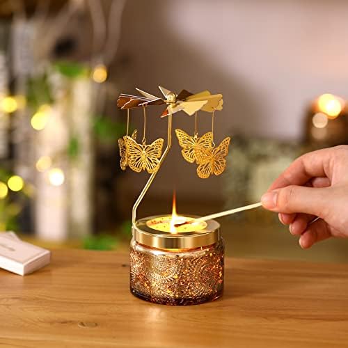 Rotatable Butterfly Candle for Mothers Day Womens Gift