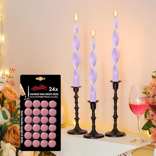 NJAO HOO Candle Adhesive Taper Candle Accessories 24 Pink Candle Dots