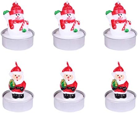 Happyyami Santa Snowman Themed Christmas Decor Candles