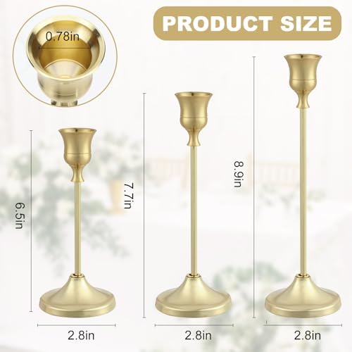 Sturdy 6-Piece Gold Candlestick Holders