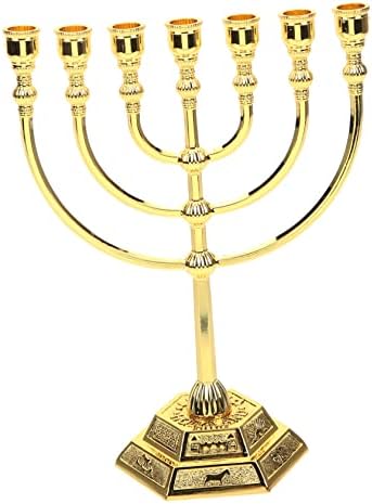 Elegant 7-Piece Metal Candlestick Set for Jewish Decor