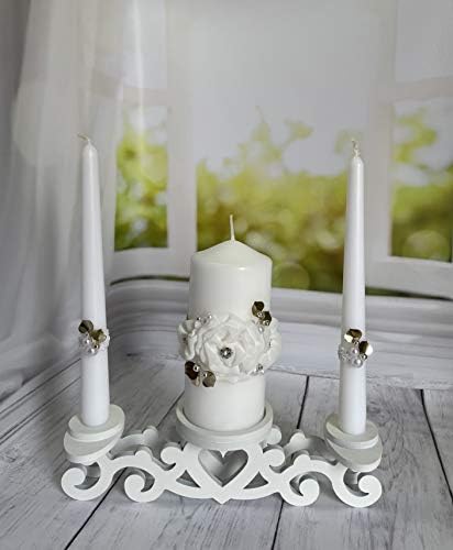 Unity Candle Holder Set with Heart 1