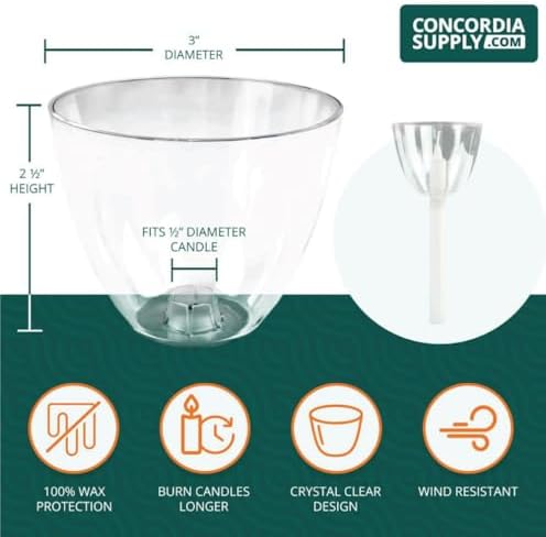 Clear Shield Candle Drip Protectors 50-Pack