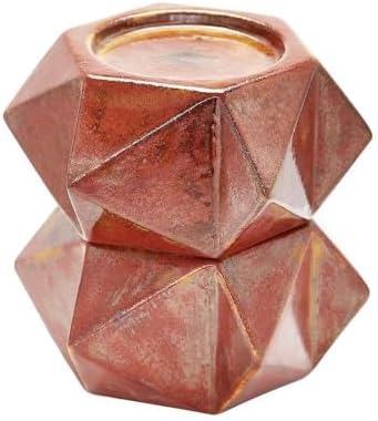 Russet Bronze 7-Inch Ceramic Candleholder Set