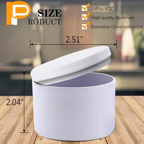BBAXI 24-Piece Matte White Candle Tin for DIY Storage Travel