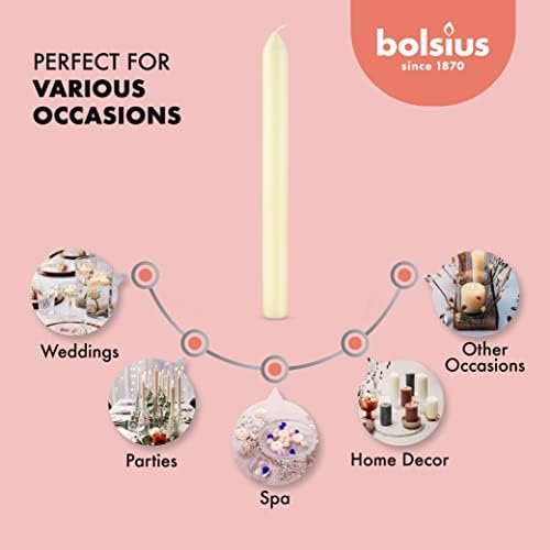 BOLSIUS Ivory Candle Set 10-Pack Unscented Dripless Burners