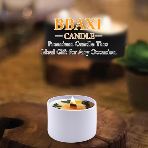 BBAXI 24-Piece Matte White Candle Tin for DIY Storage Travel