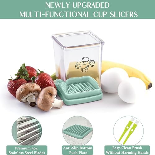 ERHIRY Speed Fruit Slicer for Bananas Strawberries Eggs and More Cyan