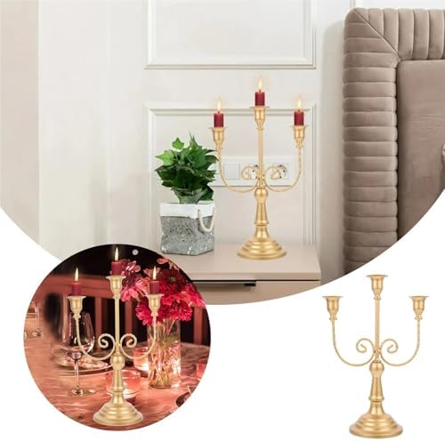 Art 3-Arm Candelabra Santas