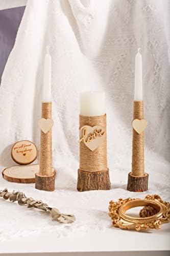 Sleek Rustic Unity Candle Set for Weddings More