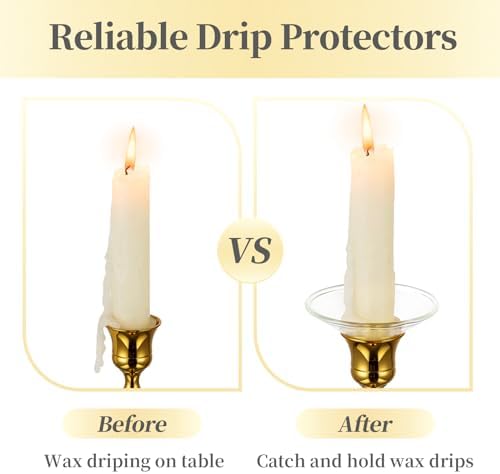 3-Piece Glass Candle Drip Protectors