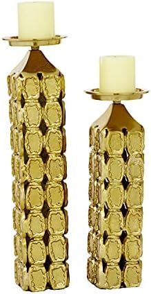 Contemporary Aluminum Cylinder Candle Holder Set