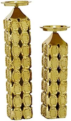 Contemporary Aluminum Cylinder Candle Holder Set