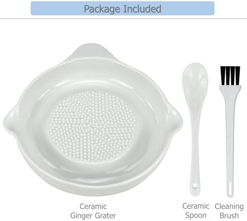 Perfect for Wasabi More EIKS Ceramic Grater with Spoon Brush