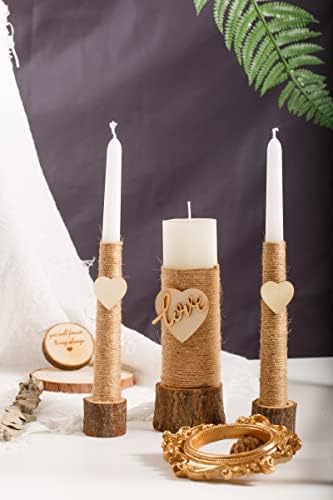 Sleek Rustic Unity Candle Set for Weddings More