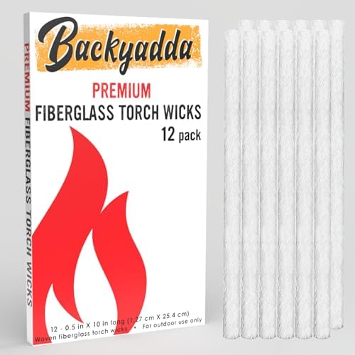 Backyadda Premium Fiberglass Wicks for Tiki Torch Canisters Table-Top Lanterns