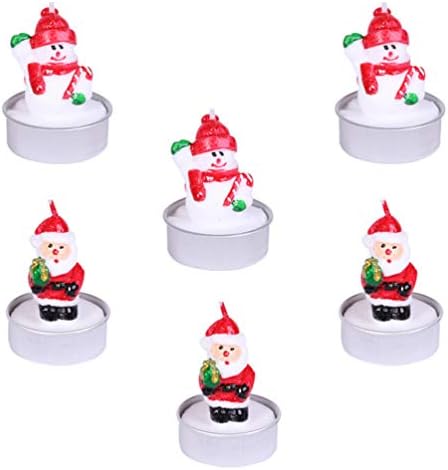 Happyyami Santa Snowman Themed Christmas Decor Candles