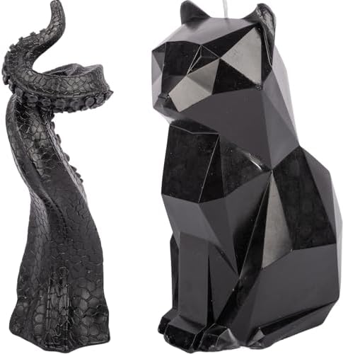Halloween Spooky Candles Octopus Cat with Hidden Skeletons for Haunted Ambiance