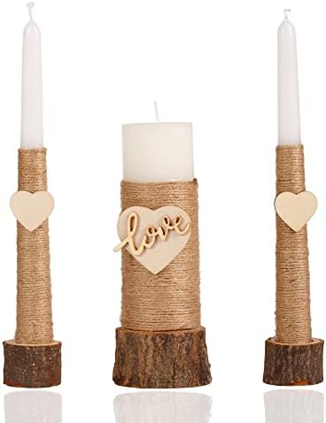 Sleek Rustic Unity Candle Set for Weddings More