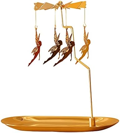 Spinning Candle Holder - Gold Elves