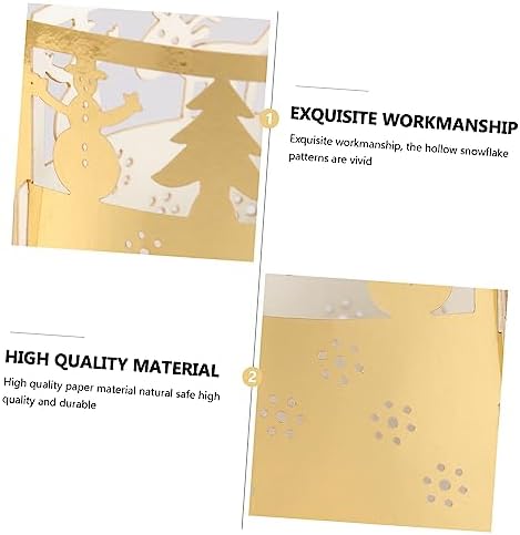 Paper Candle Lampshade with Snowflakes in Gold for Christmas or Weddings