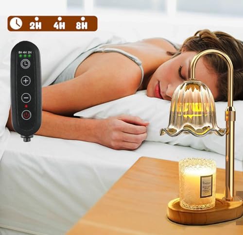 Adjustable Candle Lamp with Timer - 50W Halogen Scented Warming Holder