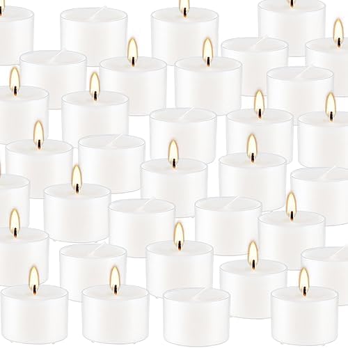 Set of 50 White Scented Candles Vanilla Fragrance Perfect for Relaxation Parties