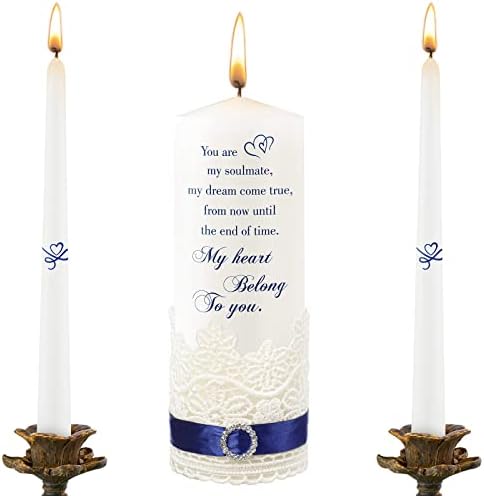 Frienda Unity Candles Wedding Set with Heart Design