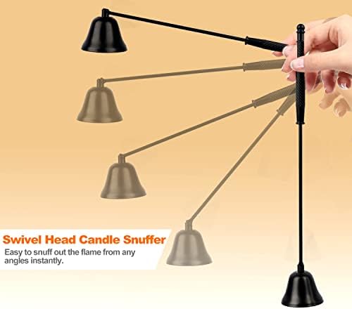 GOSGOON Premium Candle Snuffer Black Elegant Long-Handle Extinguisher for Candle Lovers