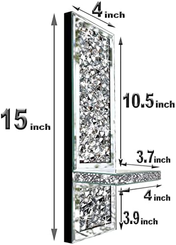 Mirrored Silver Candle Sconce with Crystal Decorations
