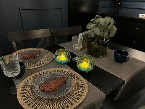 SAILINGSTORY Glass Floating Tealight Holder Set of 2 Coastal Decor